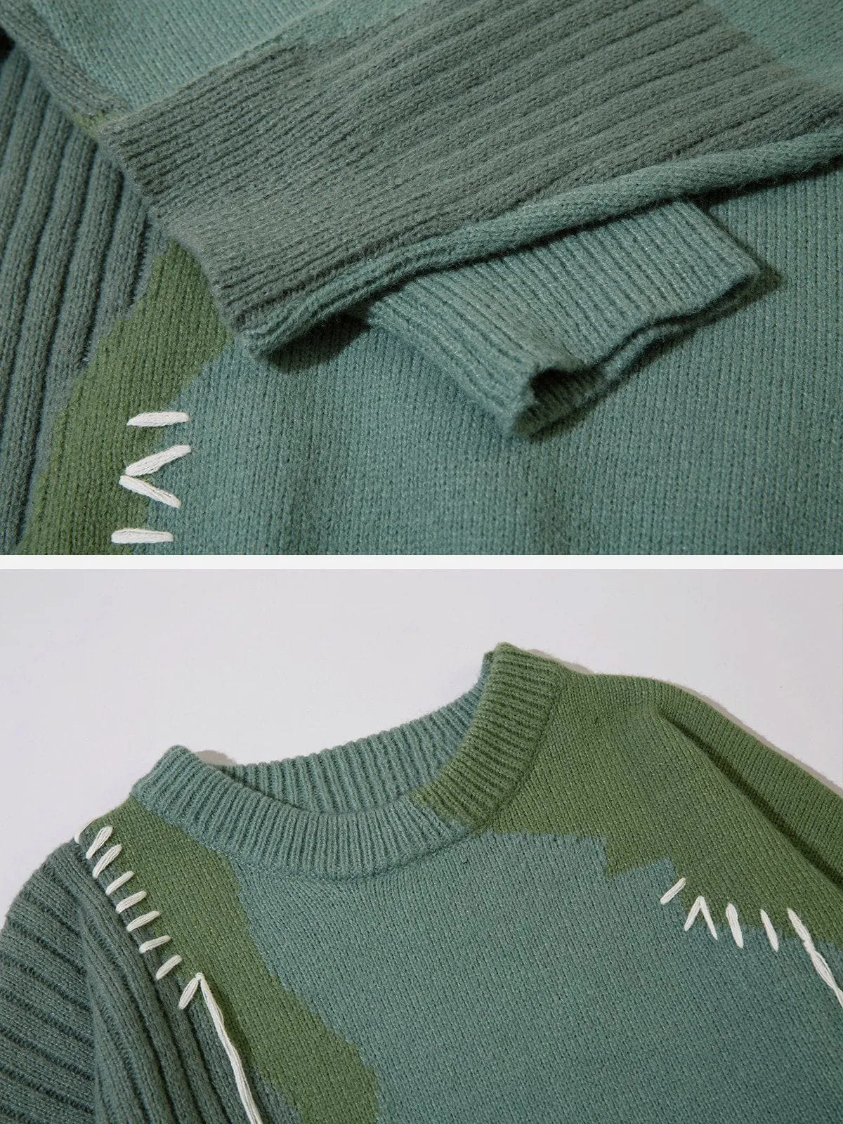 AlanBalen® - Contrast Color Stitching Sweater