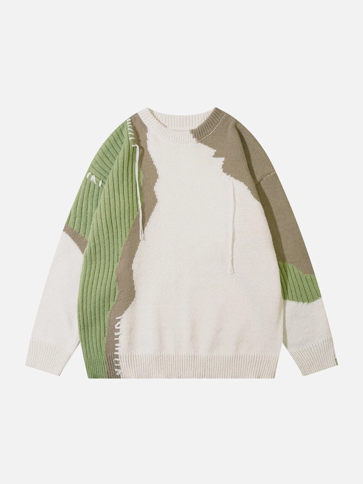 AlanBalen® - Contrast Color Stitching Sweater