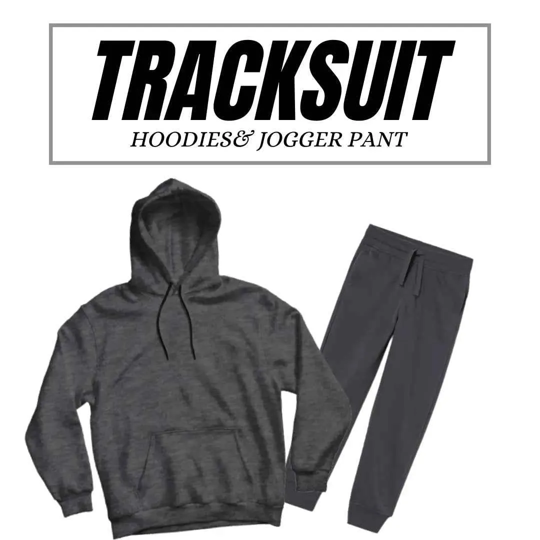 Basic Charcoal Hoodies Tracksuits
