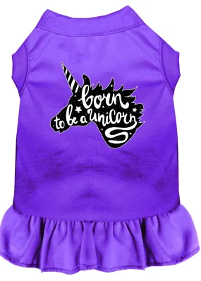 Born To Be A Unicorn Screen Print Dog Dress Purple Sm (10)