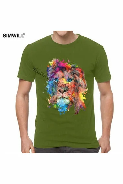 Color Paint Lion T Shirts