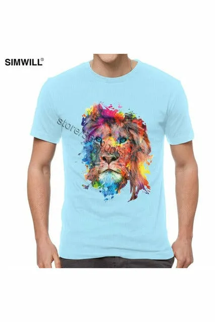 Color Paint Lion T Shirts