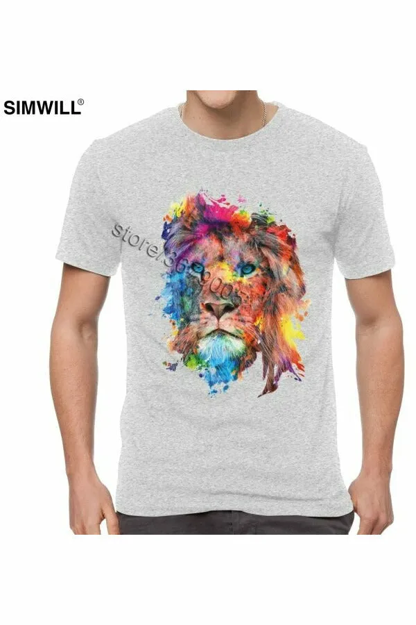 Color Paint Lion T Shirts