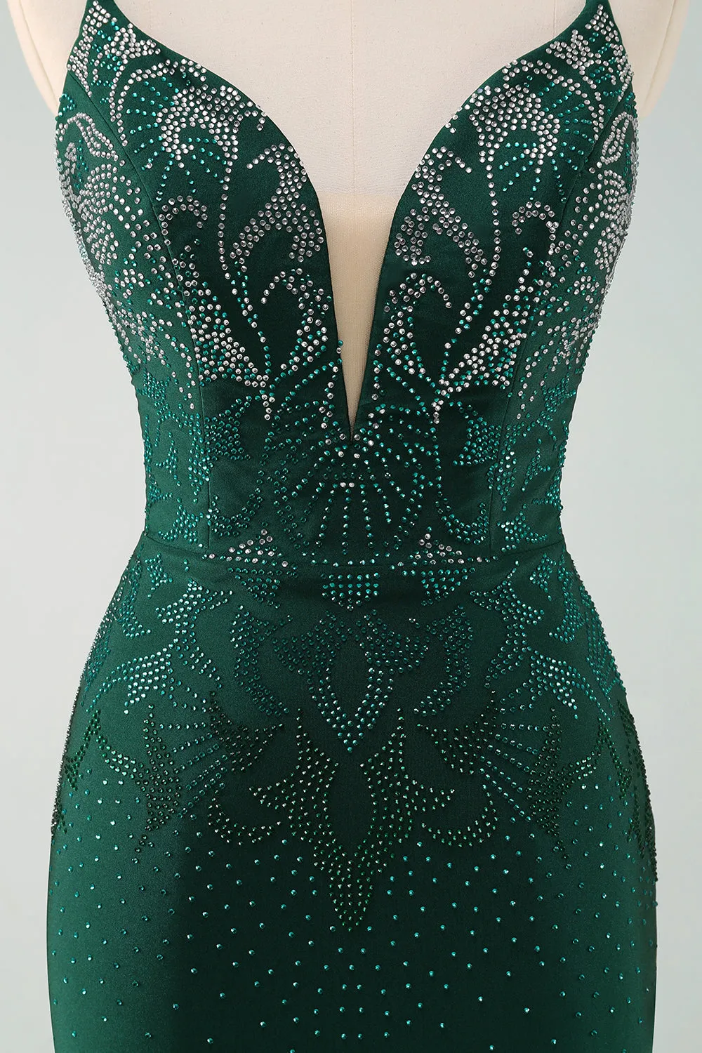 Glitter Dark Green Tight Homecoming Dresses with Lace Up Back Sexy Party Dress