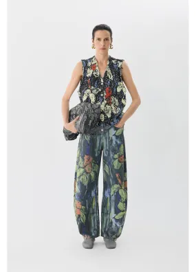 JNBY floral pattern casual banana pants