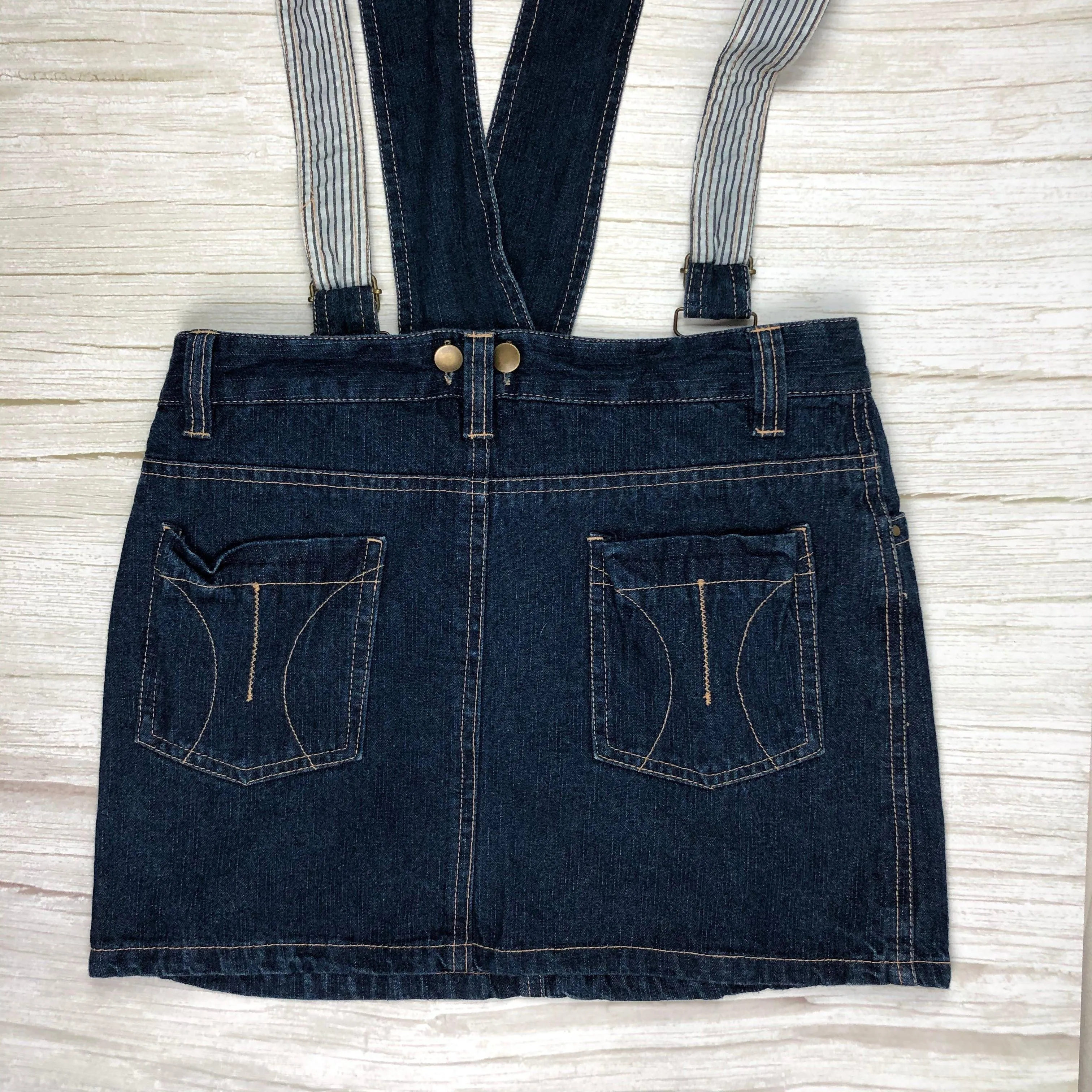 Junior Zone Girls Denim Skirt with Detachable Braces - Size 12
