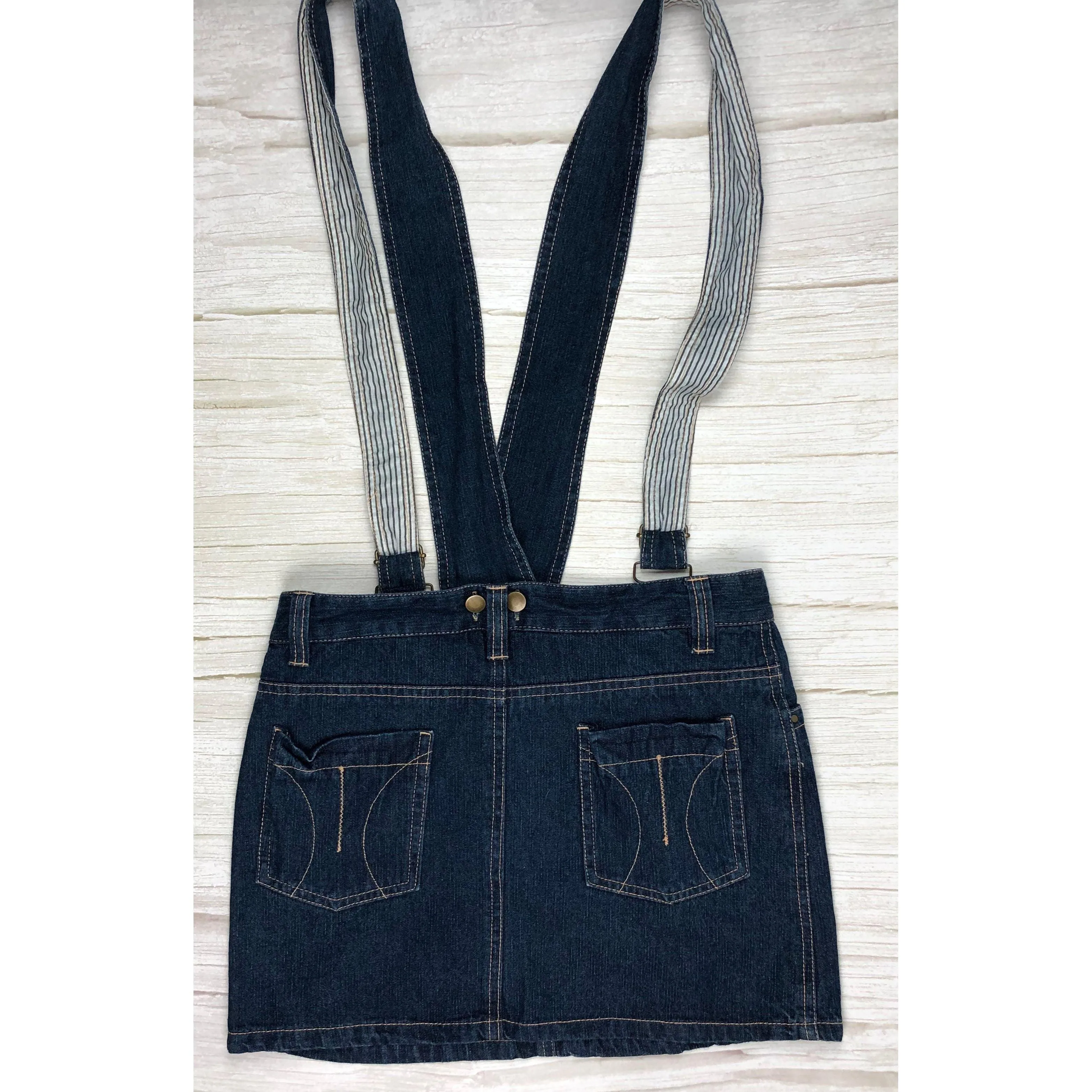 Junior Zone Girls Denim Skirt with Detachable Braces - Size 12