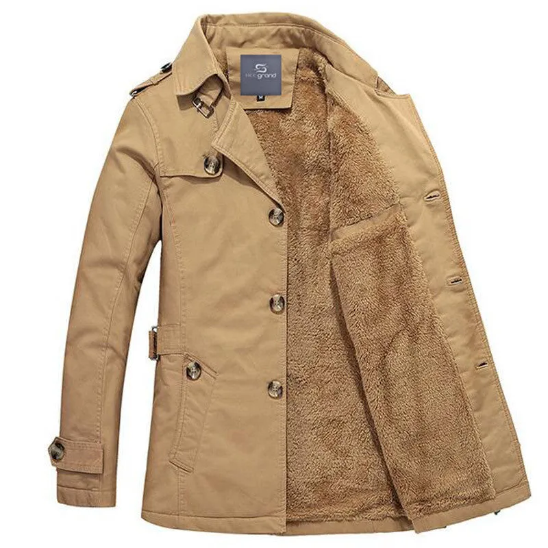 Men's Thick Fashion Style Single Breasted Windproof Warm Winter Coat