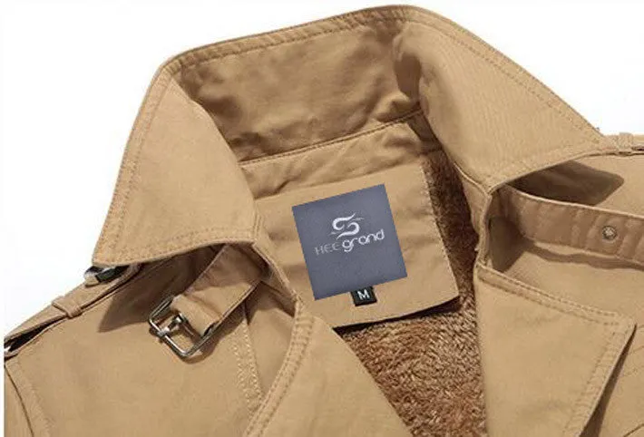 Men's Thick Fashion Style Single Breasted Windproof Warm Winter Coat