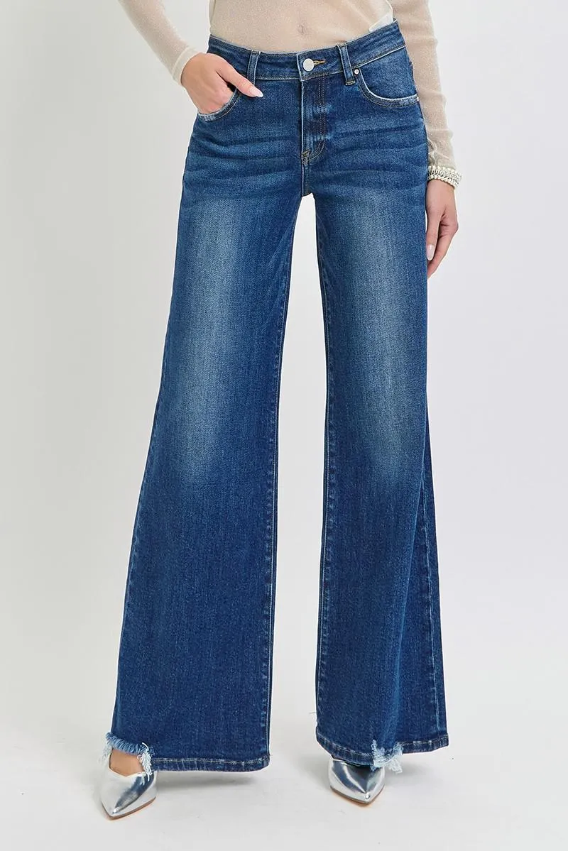 Mid Rise Wide Leg Jeans