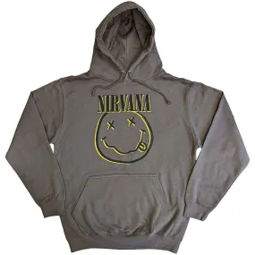Nirvana "Inverse Smiley Face" Charcoal Grey Pullover Hoodie