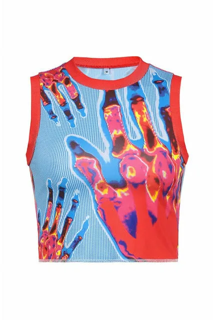 Retro Print Patchwork T-Shirts