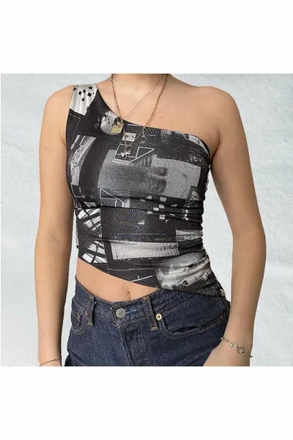 Retro Print Patchwork T-Shirts