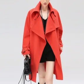 Solid Color Women's Casual Winter Overcoat